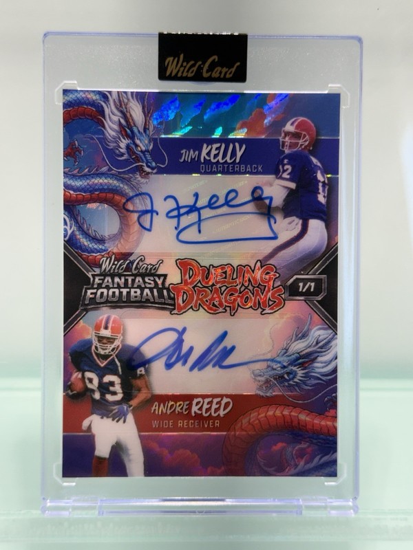 Buffalo Bills Jim Kelly & Andre Reed 1/1 2026 Wild Card Dual Autograph Auto