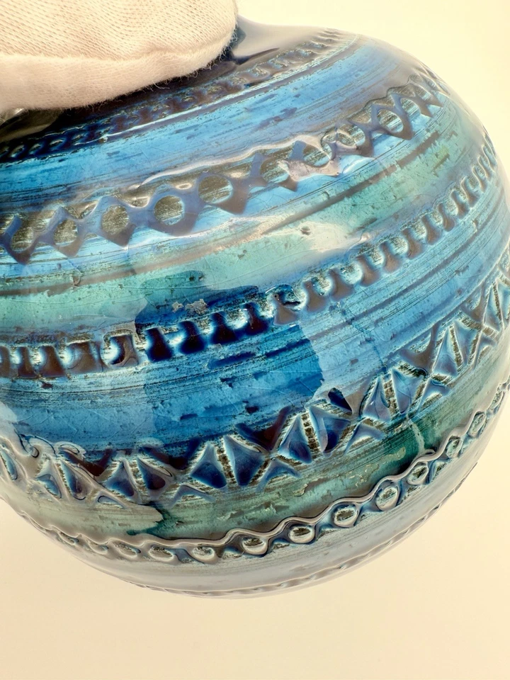 Rimini Bitossi Kugelvase Italienische Retro Designer Vase von Aldo Londi 1960er - Bild 4 von 4
