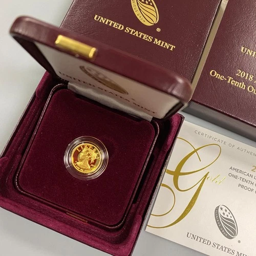 2018 W US Mint 1/10th ozt .9999 Gold Pf $10 American Liberty Coin w/ogp L23853