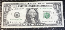 One Dollar $1 Bill BIRTHDAY / ANNIVERSARY Note 3/9/2004 March 9, 2004