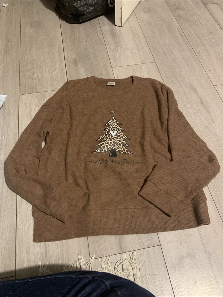 UK Womens Chunky Knitted Christmas Snowflake Jumper Pullover Winter Sweater Size - Image 3 of 4