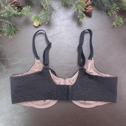 Wacoal Bra Womens 38D Black Nude Underwire Lace Mesh Polka Dot Unlined 855303 - Picture 6 of 11