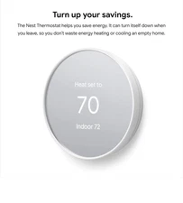 Google Nest Smart Thermostat G4CVZ Snow White - GA01334-US