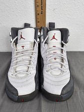 Air Jordan 12 Retro BG White Dark Grey Gym Red Youth Size 4Y Sneakers 153265-160