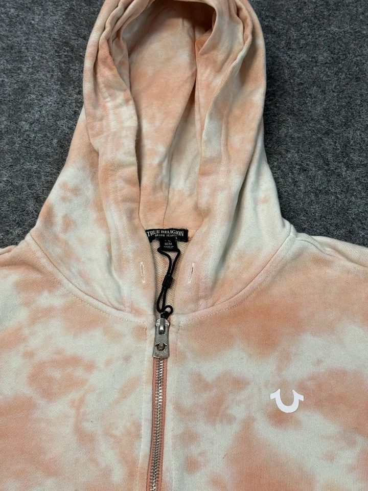 Sudadera con capucha True Religion naranja tie dye cremallera completa para mujer Foto 4 de 4