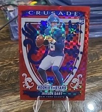 2025 Panini Rookies & Stars Jaxson Dart Red Plaid Crusade 11 Giants RC Rookie