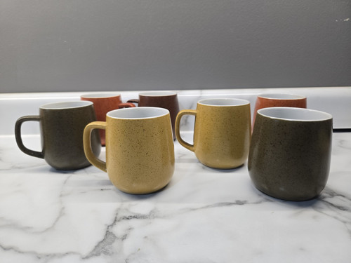 Vintage 1970's Lifestyle Coffee Tea mugs Lot Volcano Czech porcelain speckled - Picture 5 of 6