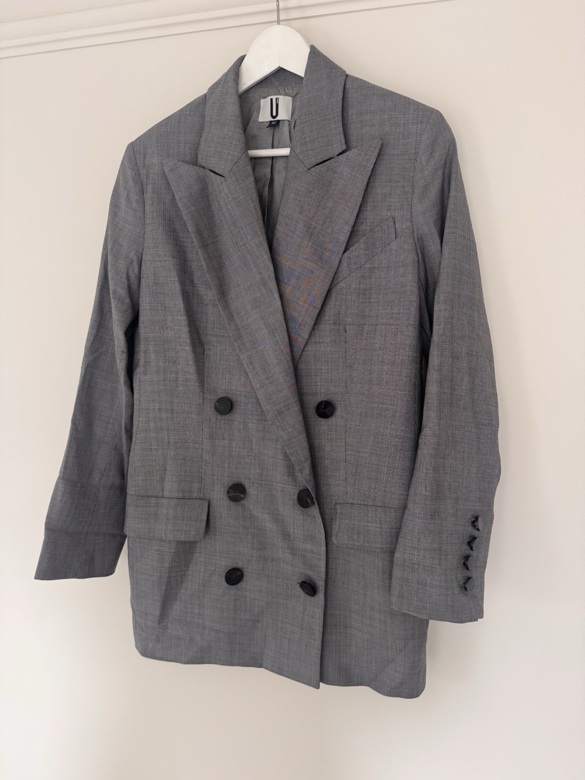 Topshop Women's ‘Unique’ Catwalk Oversized Grey Dogtooth Small image 3