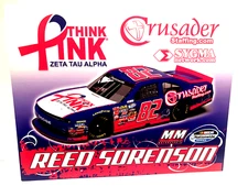 2011 REED SORENSON #82 THINK PINK/SYGMA DODGE NATIONWIDE NASCAR POSTCARD