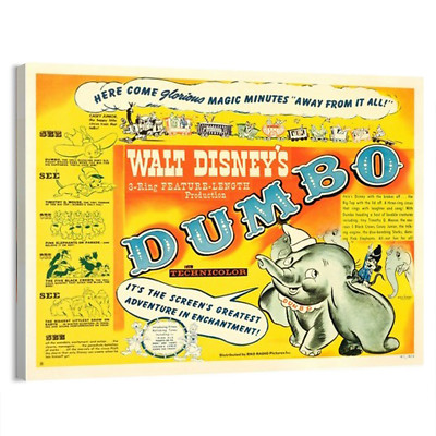 1941 Dumbo (RKO) KIDS Movie Poster or Canvas Home Decor Art Print