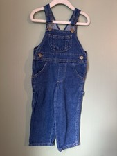 VTG Resolute Bay Kids Unisex 2T Blue Denim Jean Pant Overalls Utility Outdoors
