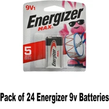 24 Count Energizer Max 9V 9 Volt Alkaline Battery