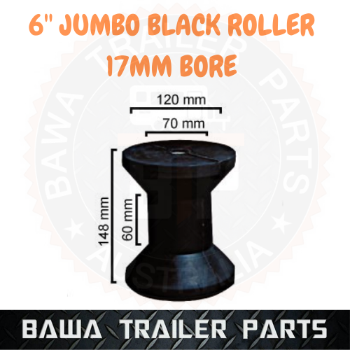 6’’ Jumbo Roller Black Color 17mm Bore ! Boat Rollers ! Boat Trailer Parts! eBay