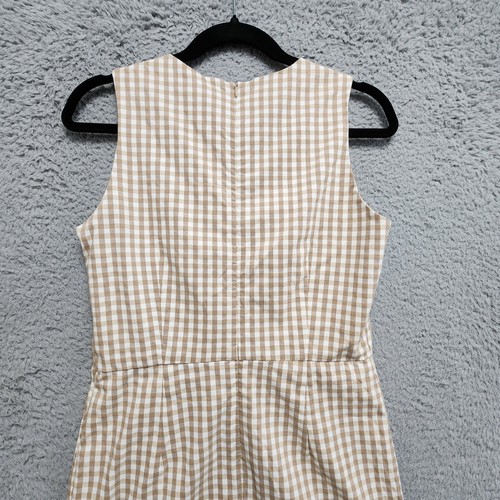 J. McLaughlin Paulson Dress Womens 4 Cuban Sand White Gingham Stretch NEW w/ Tag - Picture 6 of 14