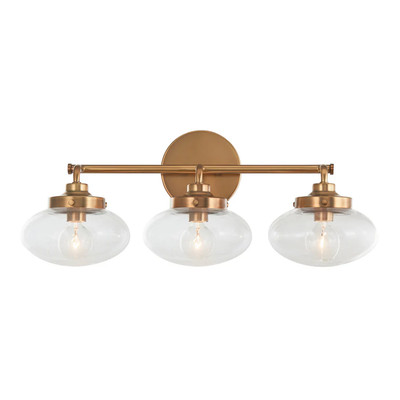 Harrow Architectural Aged Brass Wall Sconce (1,2, and 3 Light Options)