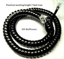 2-Pack Black 12Ft Win Communications Phone Handset Cord MK 30 100D 440CT Curly