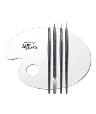 Morphe x Abby Roberts 5-Piece Artist s Detail Brush & Mixing Palette Set ~ NIB