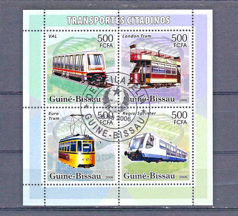 Guinea-Bissau 2006 Used-CTO City transport/trams/Val/London/Euro/Regio-Sprinter