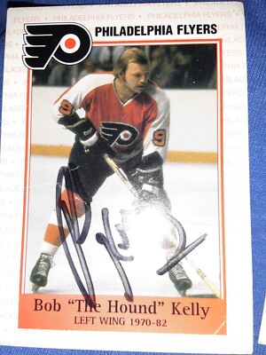 Comcast Bob ''The Hound'' Kelly Auto Autographed Philadelphia Flyers POOR CREASED