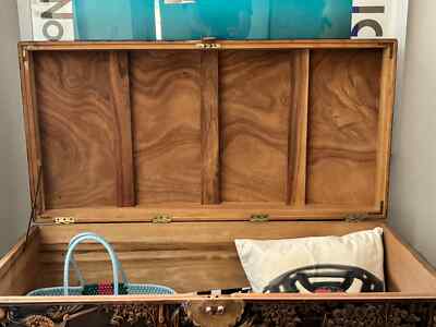 Antique Hand-Carved Wooden Chest Chinese | eBay