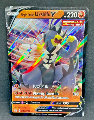 Pokemon SINGLE STRIKE URSHIFU V Jumbo Oversized Black Star Promo #SWSH106