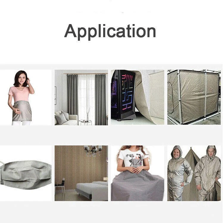 EMF EMI RFID Blocking Cloth Microwave Shielding Silver Fiber Conductive Fabric - Image 4 of 4