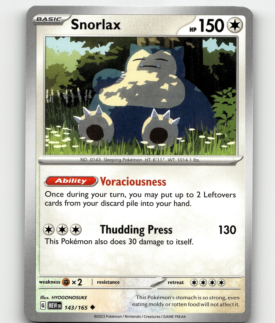 Pokemon Snorlax 143/165 Scarlet & Violet - 151 | eBay