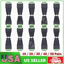 10/20Pairs 12V Male+Female 2.1x5.5mm DC Power Jack Plug Adapter Barrel Connector