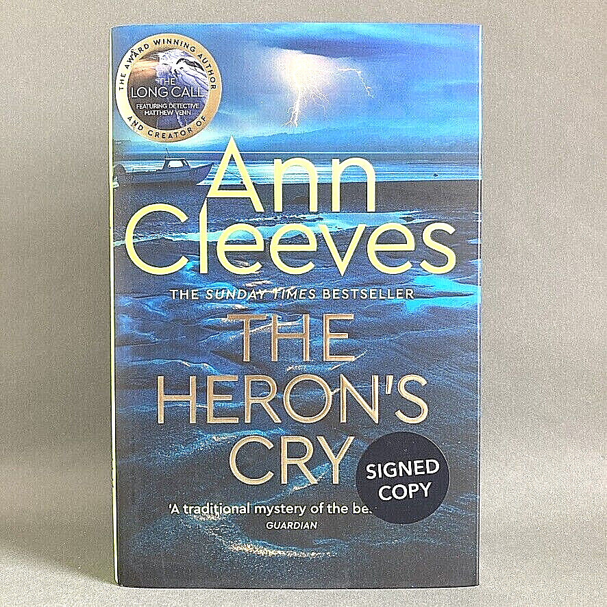 The Heron's Cry By Ann Cleeves Signed Book Hardcover UK