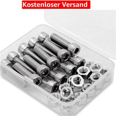 Robustes M8 x 30mm Schrauben Set aus Edelstahl, 15 Stück, ideal für Projekte