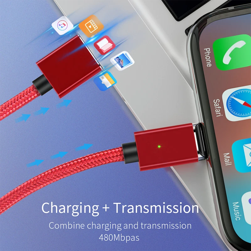 Magnetic Type C Cable Fast Charger Micro USB Charging Data For Samsung Xiaomi_voghion.com