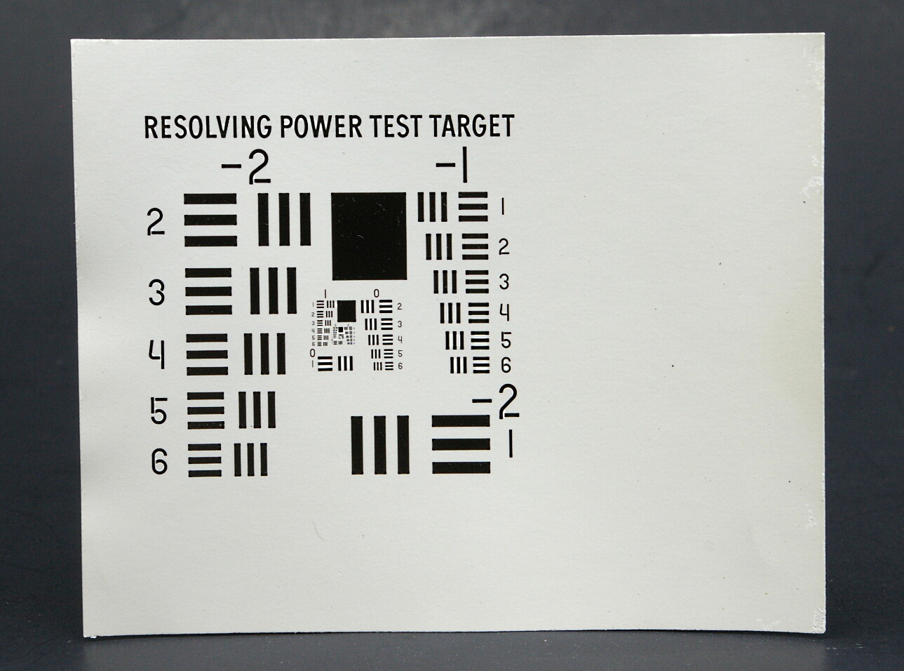 Resolving Power Test Target *Optical Resolution Test Target* 4" x 5" Glossy