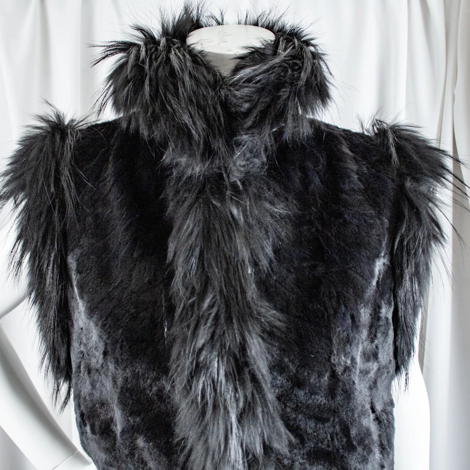 BRUNELLO CUCINELLI Nuevo Negro Piel Genuina Mujeres Chaleco Chaqueta Talla L Foto 3 de 4