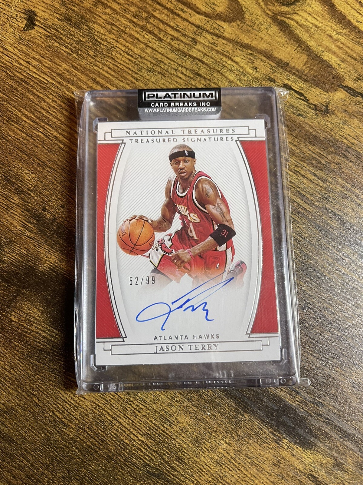 2020-21 Panini National Treasures Treasured Signatures Jason Terry /99 Auto