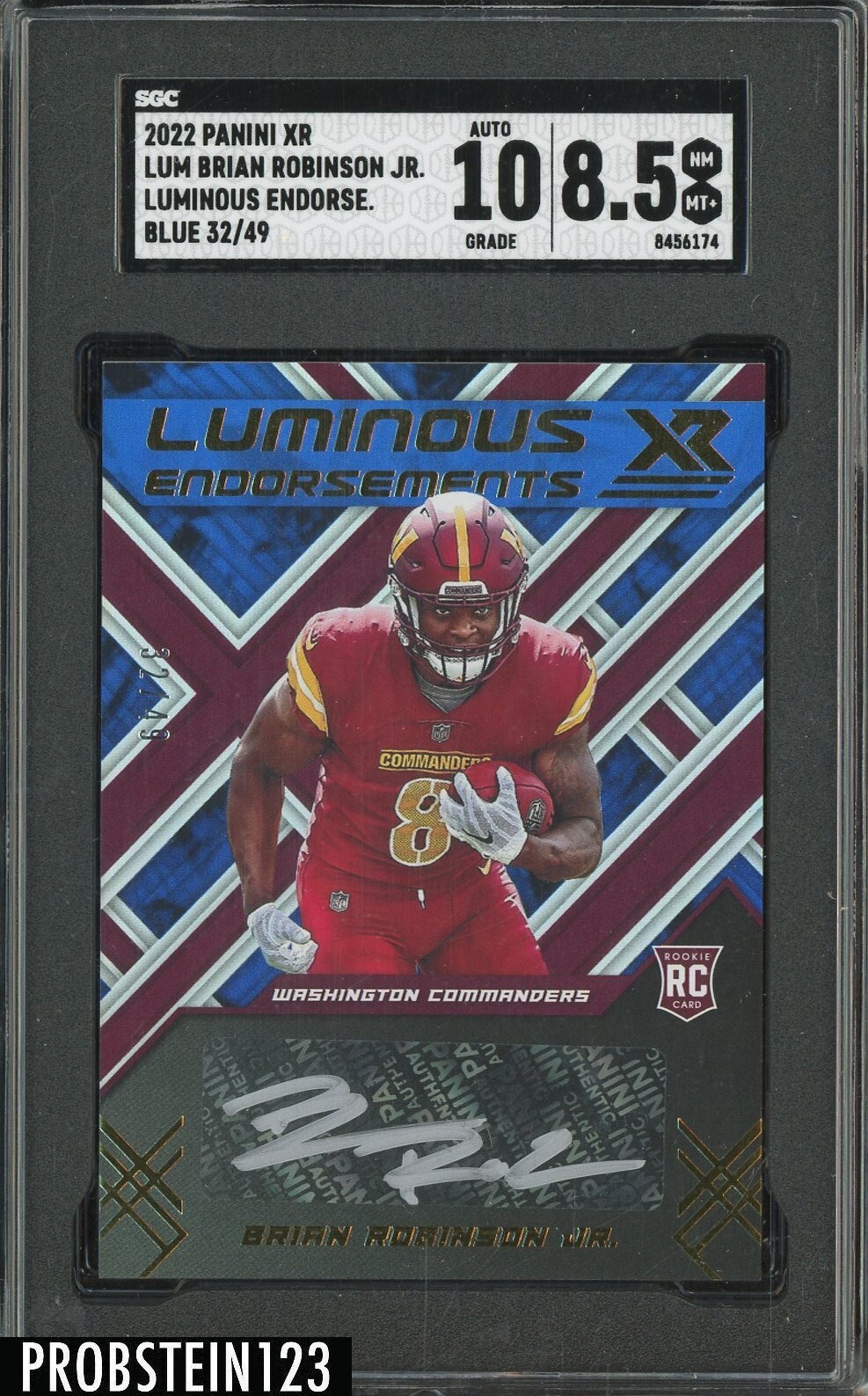 Brian Robinson Jr. Panini XR Luminous Endorsements #LUMBR Blue