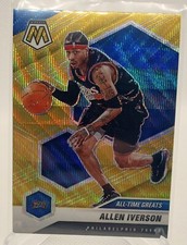 2020 Panini Mosaic ALLEN IVERSON GOLD WAVE Prizm #292 SSP All Time Greats  76ers
