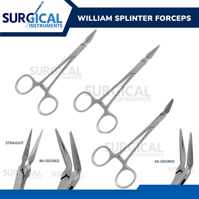 Stieglitz William Splinter Forceps Straight, 45°, & 90° Stainless Steel German G