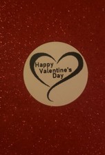 25 Pink Happy Valentine's Day Labels Stickers Heart Love   