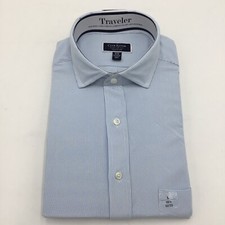 Clubroom Men's Regular Fit Traveler Long Sleeve shirt, Light Blue, Neck 16.5 