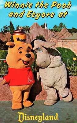 Postcard Winnie The Pooh And Eeyore At Disneyland 1977