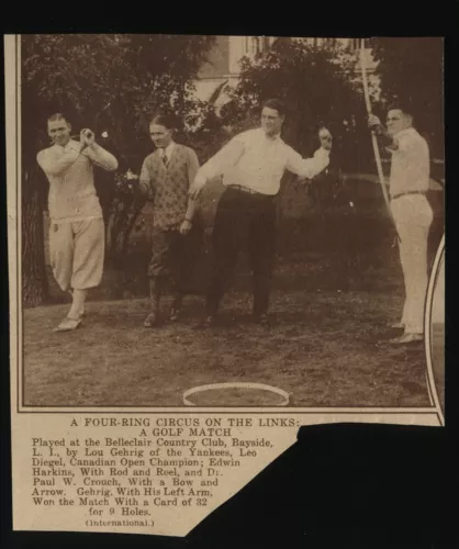 0604----1925 Lou Gehrig at the Bellclaire Country Club Bayside NY - photo/clip