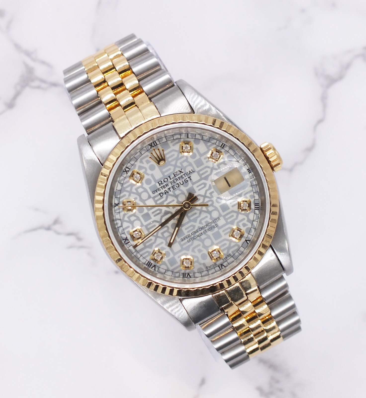 Steel Gold Rolex Datejust Silver Jubilee