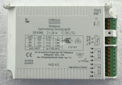 HUCO Electronic 1-10 Volt Dimming 2 x 26 Watt TC - DEL / TEL open terminals Y2