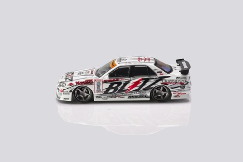 MORTAL 1:64 SKYLINE ER34 URAS D1GP BLITZ DUNLOF Miniature Diecast Toys Car Model - Picture 7 of 11