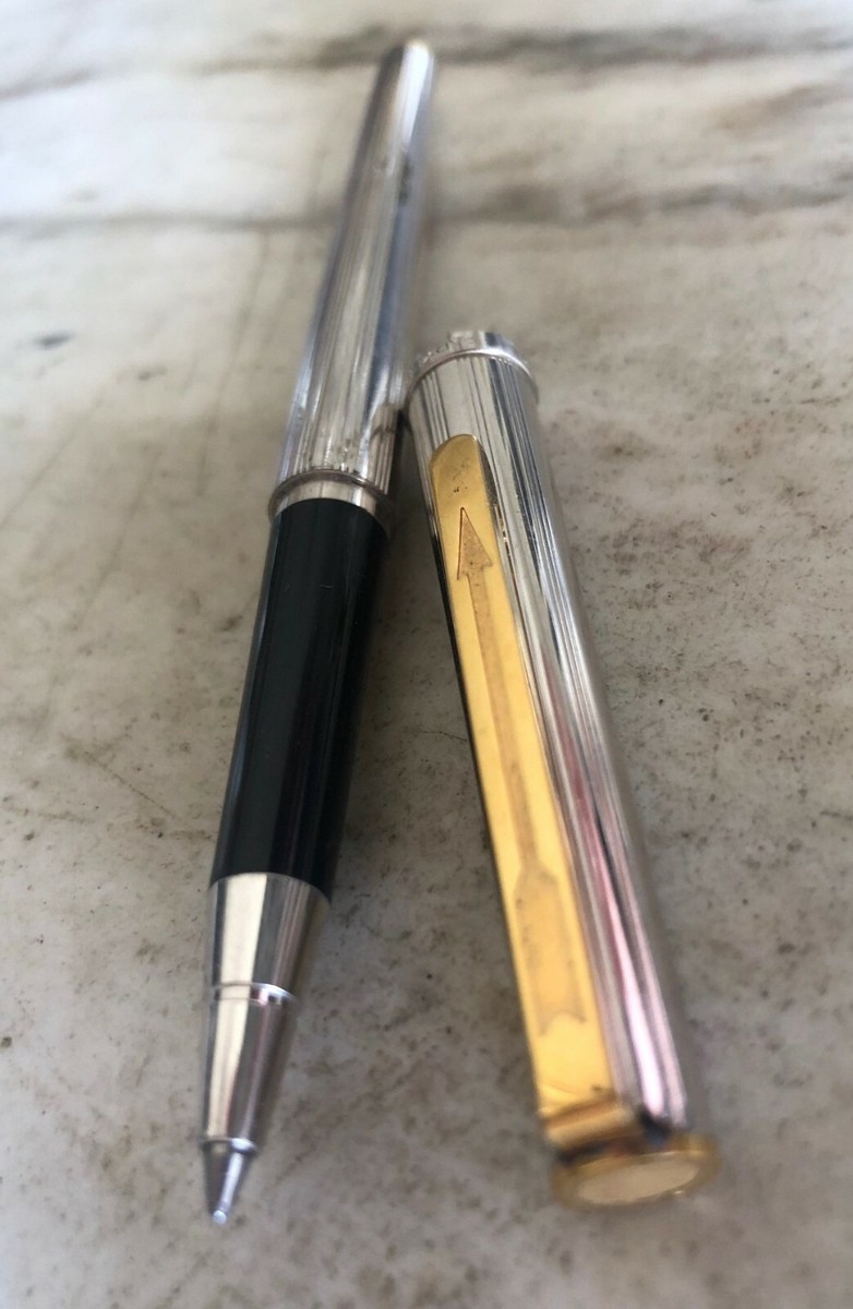 Stylo Roller Parker 85 Florence - Garniture Plaquée Or Et Argent - Neuf Sans Emballage, Recharge Fournie