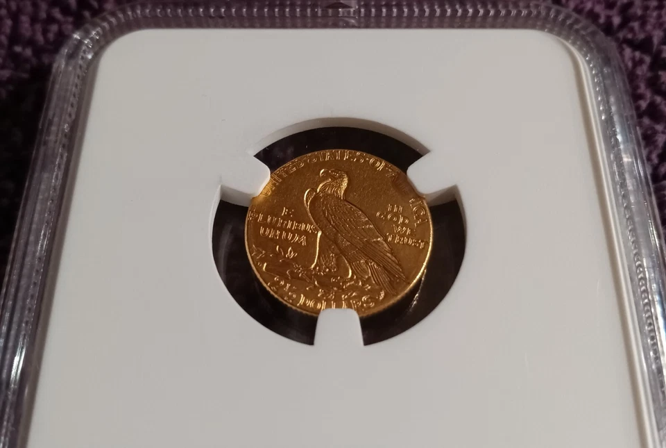 1925-D Indian $2 1/2 gold Quarter Eagle, NGC MS-61, with attractive strike - Image 3 of 4