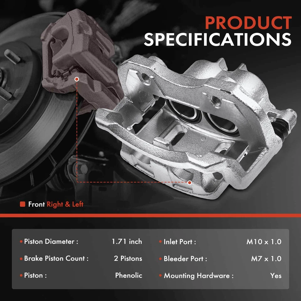 2x Pinza de freno de disco laterales delanteros con soporte para Nissan Pathfinder Infiniti QX4 Foto 2 de 4