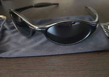 Oakley Eye Jacket Sunglasses Black 90s w/soft case Made in USA Vintage Used