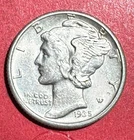 1935D US Mercury SILVER Dime "Denver" Mint! AU Details! Old US Coin!