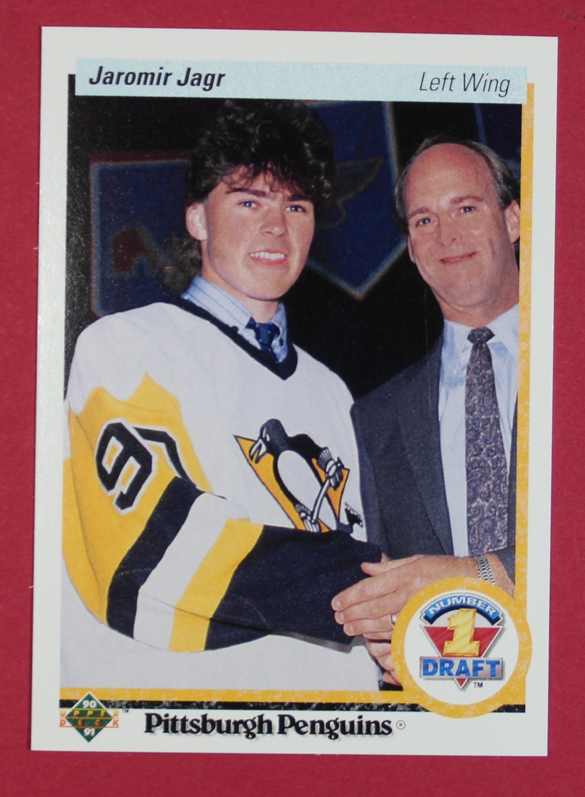 1990-91 UPPER DECK JAROMIR JAGR #356 PITTSBURGH PENGUINS *ROOKIE CARD*
